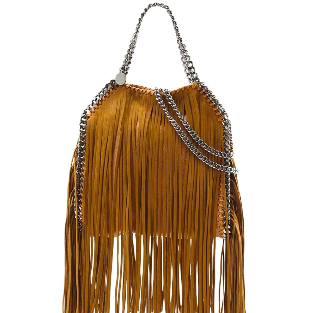 Stella McCartney Falabella Fringe Fold Over Mini Crossbody Bag Vegan